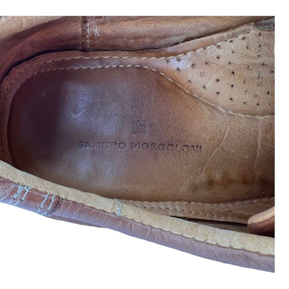 Sandro Moscoloni Mens Shoe 10 D  Leather Casual Oxford Lace Up Brown Vineyard - Picture 9 of 10